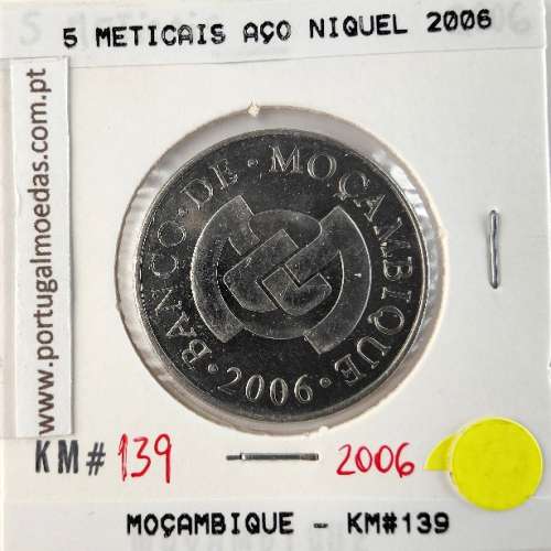 Mozambique, 5 Meticais Nickel plated steel 2006, (UNC), World Coins Mozambique KM 139