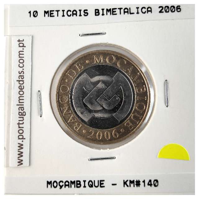 Mozambique, 10 Meticais Bimetallic 2006, (UNC), World Coins Mozambique KM 140