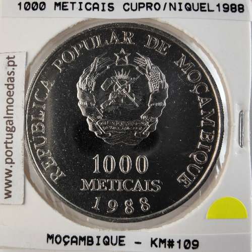 Mozambique, 1000 Meticais Copper-nickel 1988, (UNC), World Coins Mozambique KM 109