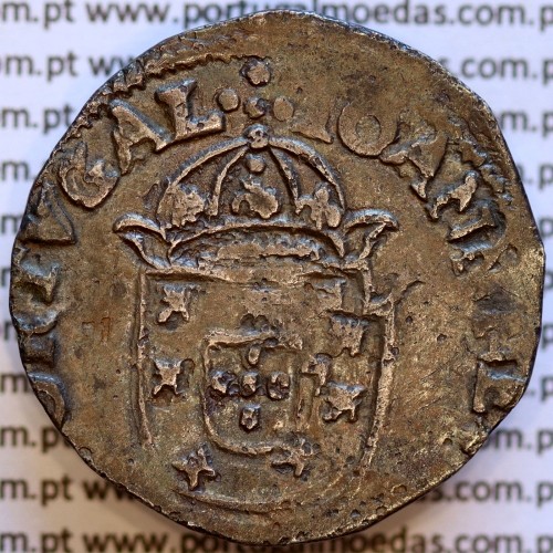 Tostão Prata  D. João IV 1640-1656, com três "NNN" na legenda:  +IOANNNES IIII DG REX PORTVGAL / +INHOC.SIGNO.VIN.CES