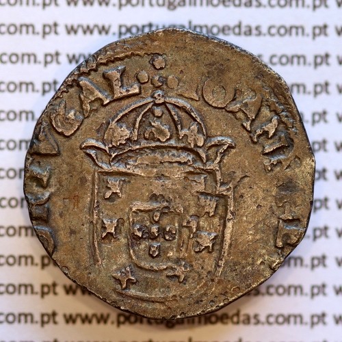 Tostão Prata  D. João IV 1640-1656, com três "NNN" na legenda:  +IOANNNES IIII DG REX PORTVGAL / +INHOC.SIGNO.VIN.CES