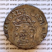 Tostão Prata  D. João IV 1640-1656, com três "NNN" na legenda:  +IOANNNES IIII DG REX PORTVGAL / +INHOC.SIGNO.VIN.CES