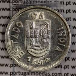 silver coin 1 Rupee  1935 of India Portuguese, World Coins India Portuguese KM 22