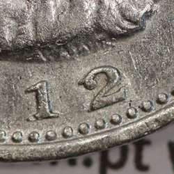 India silver coin 1 Rupee 1912, date amended 1912 over 1911, World Coins India Portuguese KM 18
