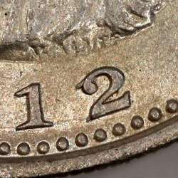 1 Rupee 1912 of India , date amended 1912 over 1911, World Coins India Portuguese KM 18