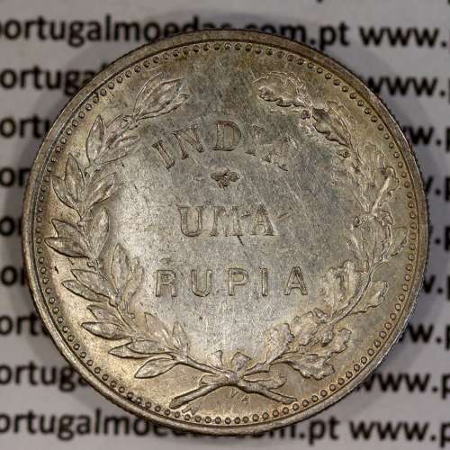 1 Rupee 1912 of India , date amended 1912 over 1911, World Coins India Portuguese KM 18