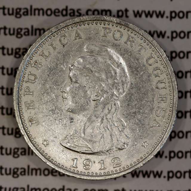 Silver coin 1 Rupee 1912 India, normal date unamended, World Coins India Portuguese KM 18
