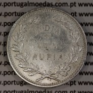 Silver coin 1 Rupee 1912 India, normal date unamended, World Coins India Portuguese KM 18