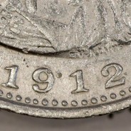 Silver coin 1 Rupee 1912 India, normal date unamended, World Coins India Portuguese KM 18