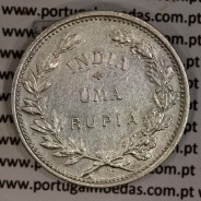 1 Rupia 1912 prata Índia, data normal "não emendada", India Portuguesa, (Bela-), World Coins India Portuguese KM 18