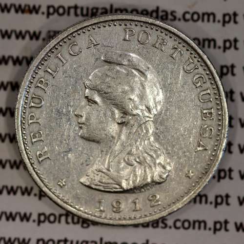Silver coin 1 Rupee 1912 of India, normal date unamended, World Coins India Portuguese KM 18