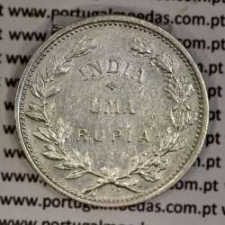 Silver coin 1 Rupee 1912 of India, normal date unamended, World Coins India Portuguese KM 18