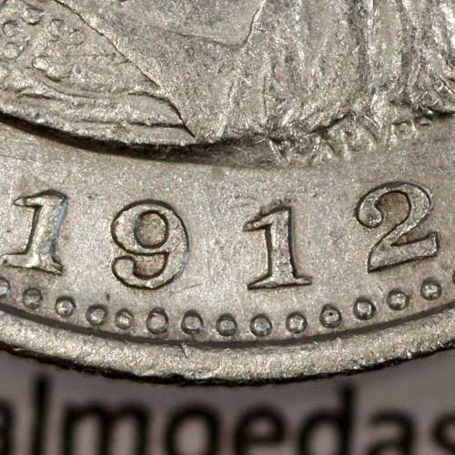 Silver coin 1 Rupee 1912 of India, normal date unamended, World Coins India Portuguese KM 18