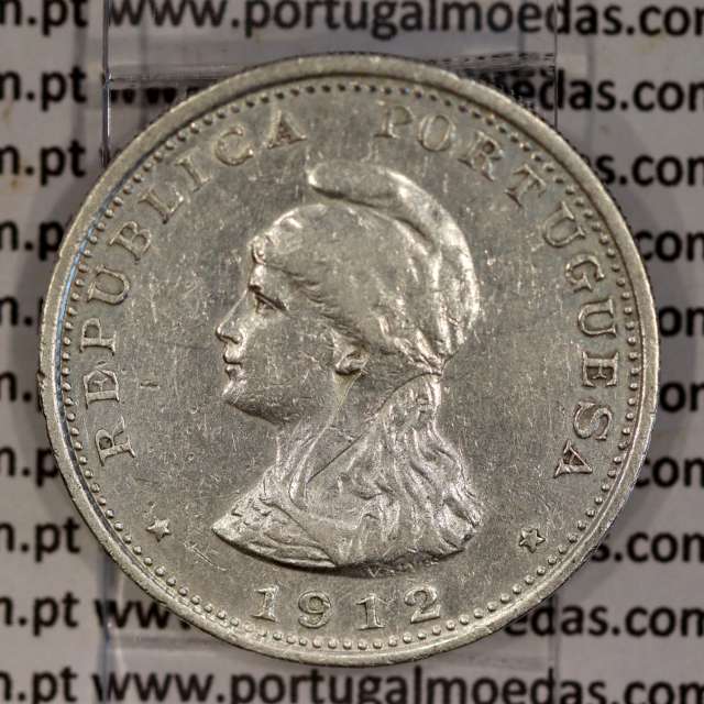 Silver coin 1 Rupee 1912 India, normal date unamended, World Coins India Portuguese KM 18