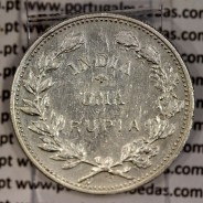 Silver coin 1 Rupee 1912 India, normal date unamended, World Coins India Portuguese KM 18