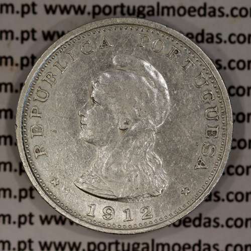 Silver coin 1 Rupee 1912 India, normal date unamended, World Coins India Portuguese KM 18