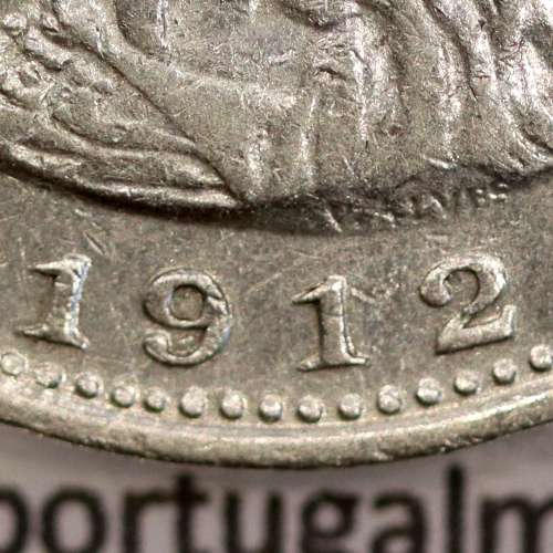 Silver coin 1 Rupee 1912 India, normal date unamended, World Coins India Portuguese KM 18