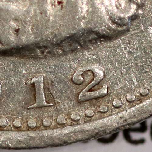 Silver coin 1 Rupee 1912 India, normal date unamended, World Coins India Portuguese KM 18