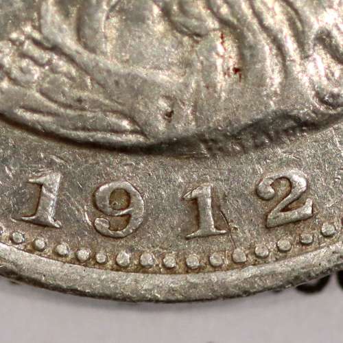 Silver coin 1 Rupee 1912 India, normal date unamended, World Coins India Portuguese KM 18