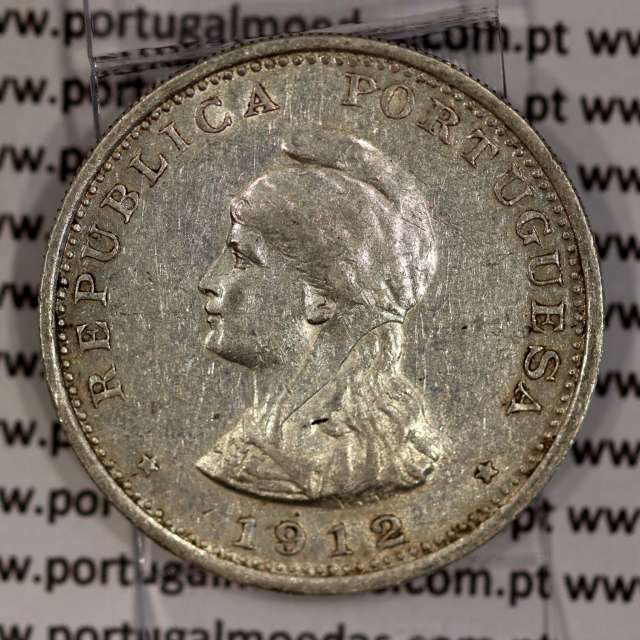 Silver coin 1 Rupee 1912 India, normal date unamended, World Coins India Portuguese KM 18