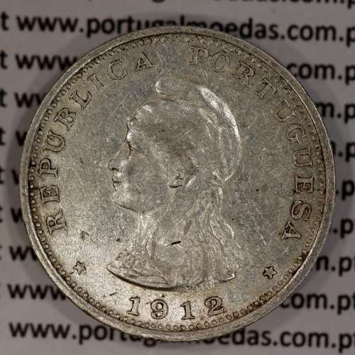 Silver coin 1 Rupee 1912 India, normal date unamended, World Coins India Portuguese KM 18