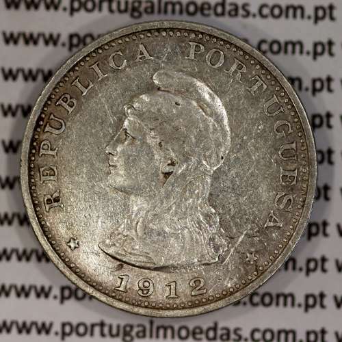 1 Rupia 1912 prata Índia, data normal "não emendada", India Portuguesa, (MBC+), World Coins India Portuguese KM 18