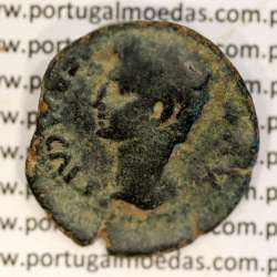 Roman coin of Augustus, Æ As of Ivlia Tradvcta, Hispania, Legend:  PERM. CAES AVG/ IVLIA TRAD, RPC 108, SEAR 551, Burgos 1614