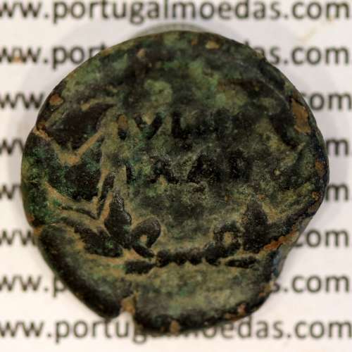 Roman coin of Augustus, Æ As of Ivlia Tradvcta, Hispania, Legend:  PERM. CAES AVG/ IVLIA TRAD, RPC 108, SEAR 551, Burgos 1614