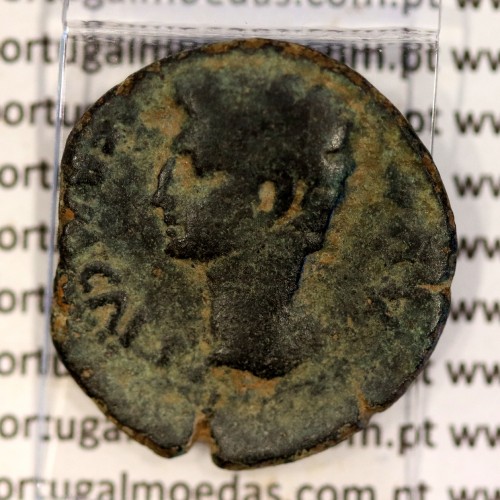Roman coin of Augustus, Æ As of Ivlia Tradvcta, Hispania, Legend:  PERM. CAES AVG/ IVLIA TRAD, RPC 108, SEAR 551, Burgos 1614