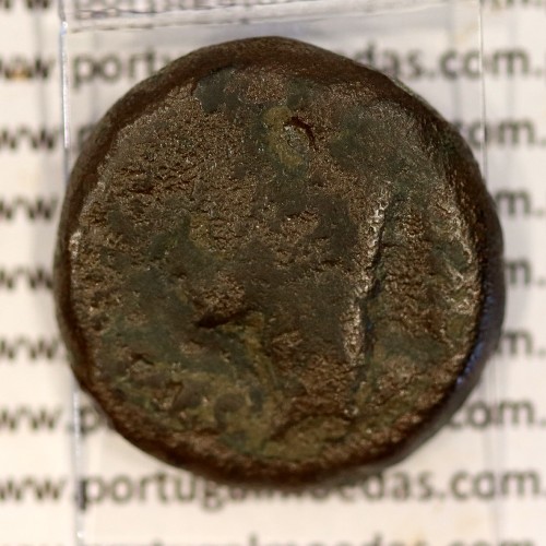 Roman coin of Augustus, Æ As of Iulia Traducta, Hispania, Legend:  PERM. CAES AVG/ IVLIA TRAD, RPC 108, Burgos 1614, SEAR 551