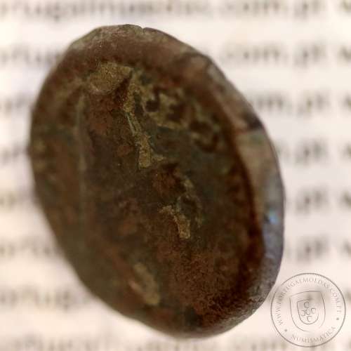 Roman coin of Augustus, Æ As of Iulia Traducta, Hispania, Legend:  PERM. CAES AVG/ IVLIA TRAD, RPC 108, Burgos 1614, SEAR 551