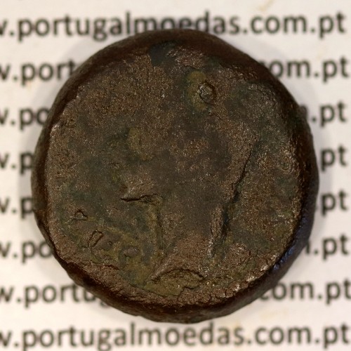 Roman coin of Augustus, Æ As of Iulia Traducta, Hispania, Legend:  PERM. CAES AVG/ IVLIA TRAD, RPC 108, Burgos 1614, SEAR 551