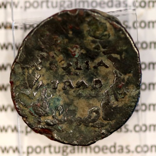 Roman coin of Augustus, Æ As of Julia Traducta, Hispania, Legend:  PERM. CAES AVG/ IVLIA TRAD, RPC 108, Burgos 1614, SEAR 551