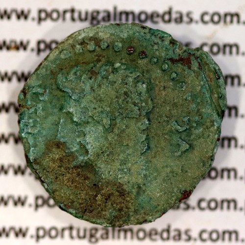 Augustus, Asse Bronze, Julia Traducta, Imperador Augusto, (11 a.C.), Legenda: PERM. CAES AVG / IVLIA TRAD, Burgos 1614, RPC 108