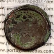 Roman coin of Augustus, Æ As of Iulia Traducta, Hispania, Legend:  PERM. CAES AVG/ IVLIA TRAD, Burgos 1614, RPC 108, SEAR 551