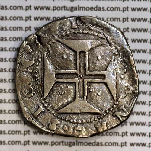 Meio Cruzado prata D. João IV 1640-1656, "INHO" em vez de "IN.HOC" Legenda ✤IOANNES IIII DG REX PORTVGALIE / ✤INHO.SIGNO.VINCES