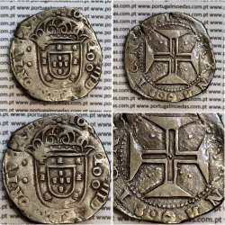 Silver Coin Half Crusader D. João IV 1640-1656, "INHO" instead of "IN.HOC", ✤IOANNES IIII DG REX PORTVGALIE / ✤INHO.SIGNO.VINCES