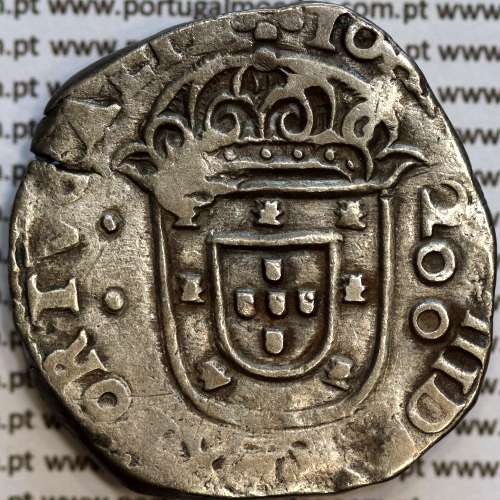 Meio Cruzado prata D. João IV 1640-1656, "INHO" em vez de "IN.HOC" Legenda ✤IOANNES IIII DG REX PORTVGALIE / ✤INHO.SIGNO.VINCES