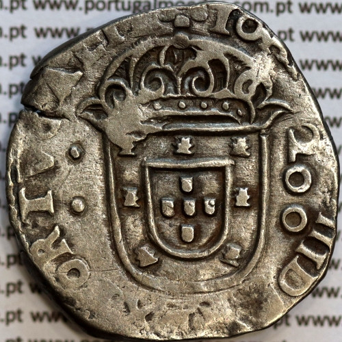 Meio Cruzado prata D. João IV 1640-1656, "INHO" em vez de "IN.HOC" Legenda ✤IOANNES IIII DG REX PORTVGALIE / ✤INHO.SIGNO.VINCES