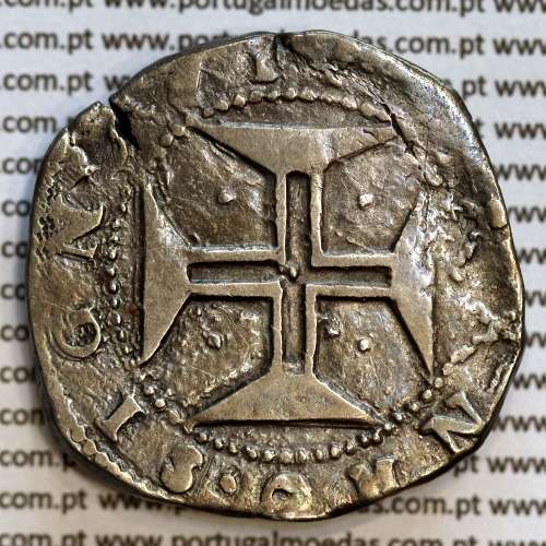 Meio Cruzado prata D. João IV 1640-1656, "INHO" em vez de "IN.HOC" Legenda ✤IOANNES IIII DG REX PORTVGALIE / ✤INHO.SIGNO.VINCES