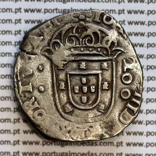 Silver Coin Half Crusader D. João IV 1640-1656, "INHO" instead of "IN.HOC", ✤IOANNES IIII DG REX PORTVGALIE / ✤INHO.SIGNO.VINCES