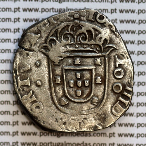 Meio Cruzado prata D. João IV 1640-1656, "INHO" em vez de "IN.HOC" Legenda ✤IOANNES IIII DG REX PORTVGALIE / ✤INHO.SIGNO.VINCES