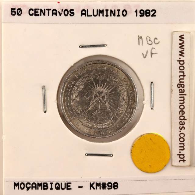 Moçambique, 50 centavos alumínio 1982, (MBC), World Coins Mozambique KM 98