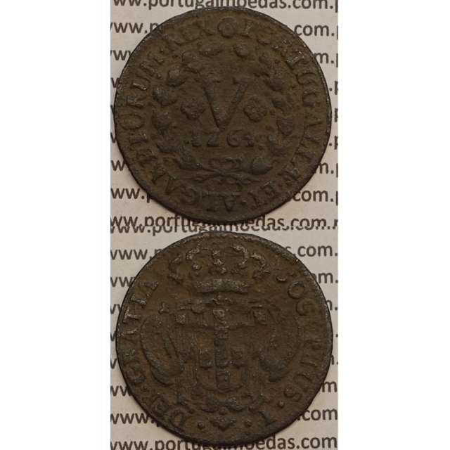 MOEDA V REIS COBRE 1764 (BC+) - D.JOSÉ I - JOSEPHUS - MARQUILHA GRANDE