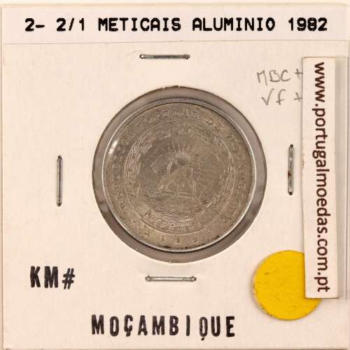Moçambique, 2- 2/1 Meticais alumínio 1982, (MBC+), World Coins Mozambique KM 100