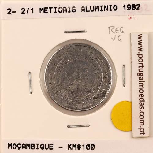 Moçambique, 2- 2/1 Meticais alumínio 1982, (REG.), World Coins Mozambique KM 100