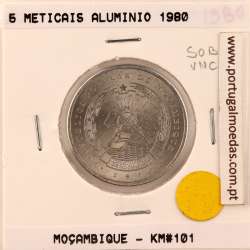 Mozambique, 5 Meticais Aluminium 1980, (UNC), World Coins Mozambique KM 101