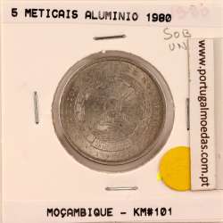 Mozambique, 5 Meticais Aluminium 1980, (UNC), World Coins Mozambique KM 101