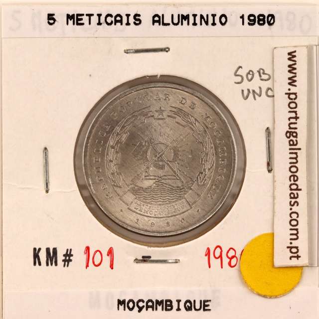 Moçambique, 5 Meticais alumínio 1980, (Soberba), World Coins Mozambique KM 101