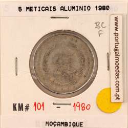 Moçambique, 5 Meticais alumínio 1980, (BC), World Coins Mozambique KM 101